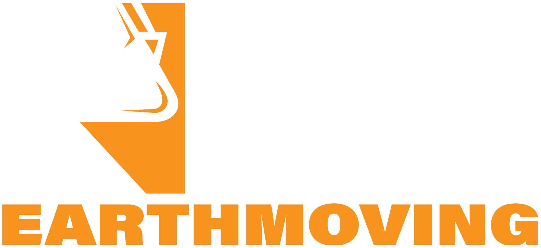 Logo for NGH Earthmoving. The letters "NGH" are bold, with the "N" in white on an orange background and featuring an excavator bucket graphic. "EARTHMOVING" is in bold orange text below.